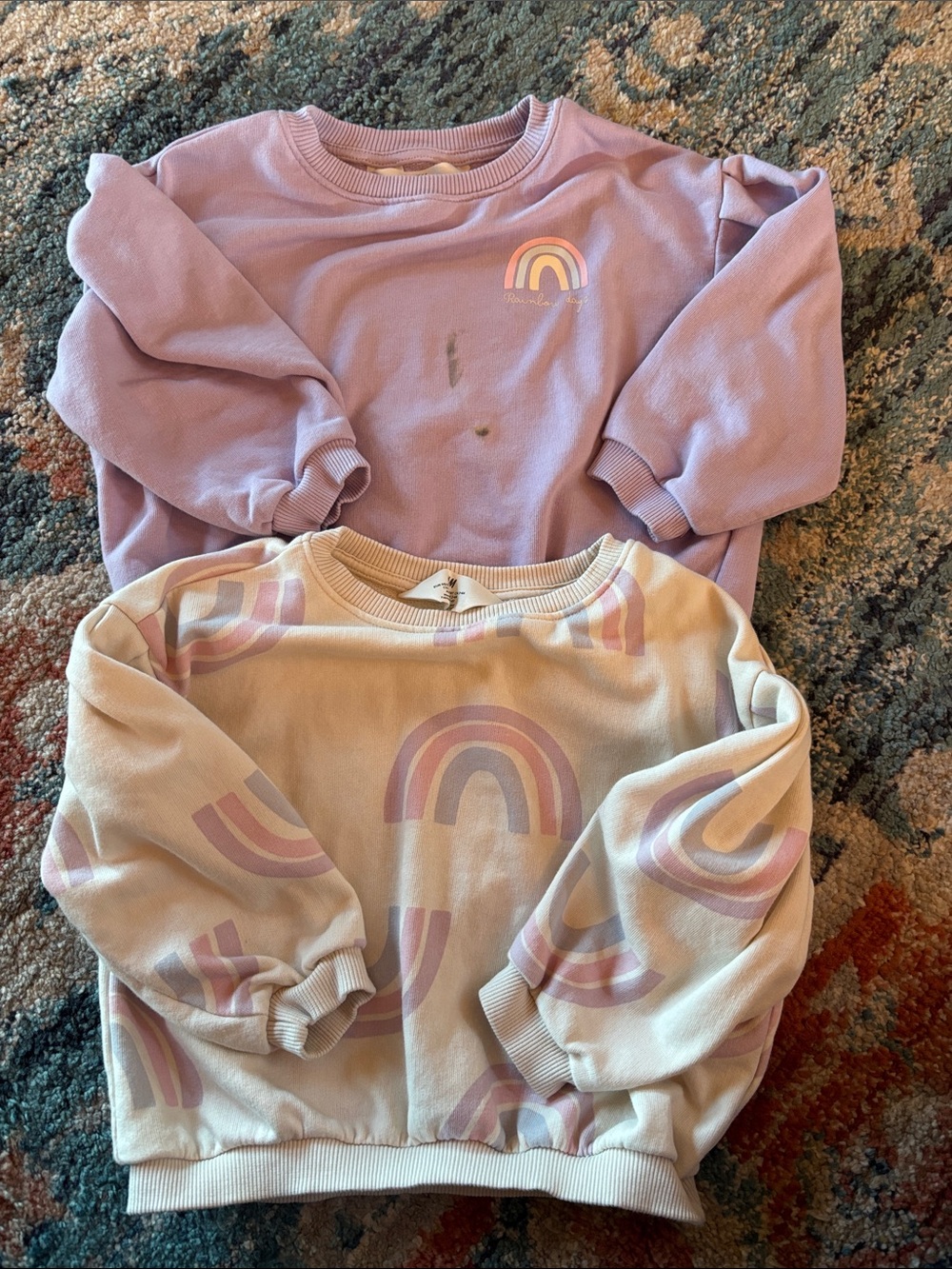 H&M Lavender & Cream Rainbow Sweatshirts - Set of 2